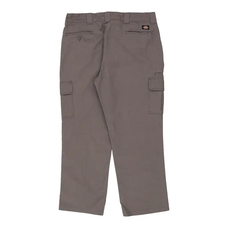 Dickies Cargo Trousers - 40W 30L Grey Cotton Blend