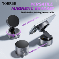 TOBRBE Vacuum Sucker Magnetic Rotate Phone Car Holder, 360° Suction Manual Adsorption Mobile Smartphone Cellphone Mount Stan...
