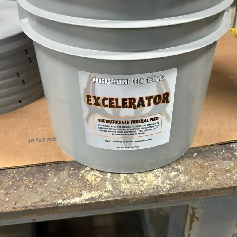 20lb bucket of Excelerator.  Deer feed mineral