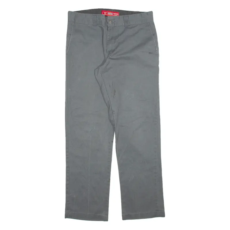 DICKIES Mens Trousers Grey Slim Straight W32 L30