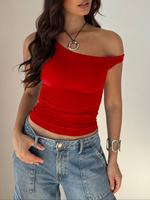 Women's Plain Ruched Tank Top, Casual Sleeveless Top for Daily Wear, Ladies Clothes for Summer, Womenswear, Casual Workout To...