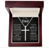 【Father's Day】 Gifts for Dad Cross Pendant  Necklace for Men & Women, with message card and gift box