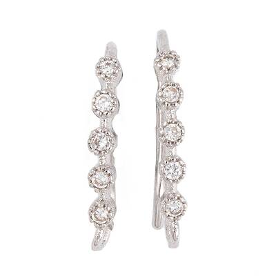 Rack Plating Brass Cubic Zirconia Earring Hooks
