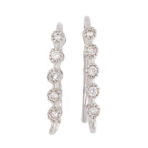 Rack Plating Brass Cubic Zirconia Earring Hooks