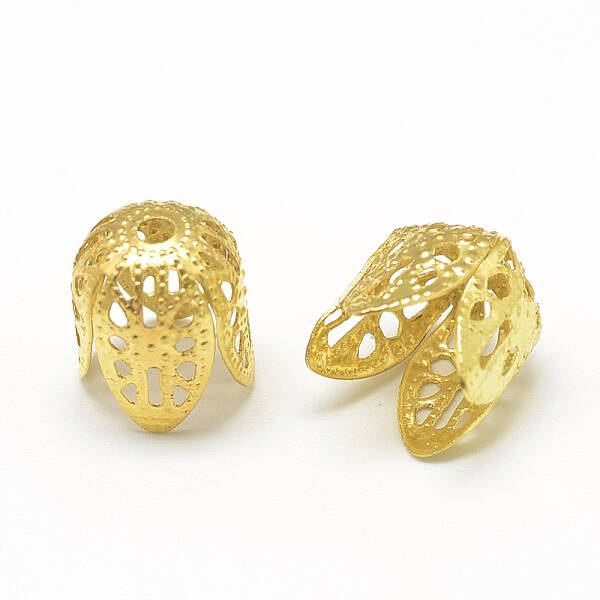 Plated Iron Bell Filigree Bead Caps
