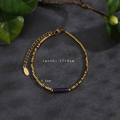 Natural AmethystBeads Stretch Bracelets for Women Men