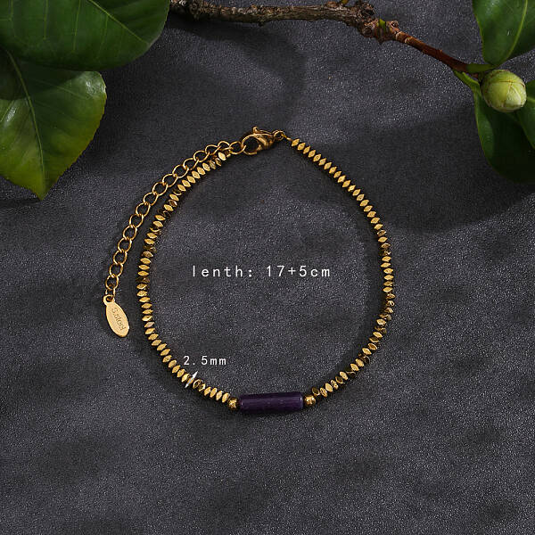Natural AmethystBeads Stretch Bracelets for Women Men