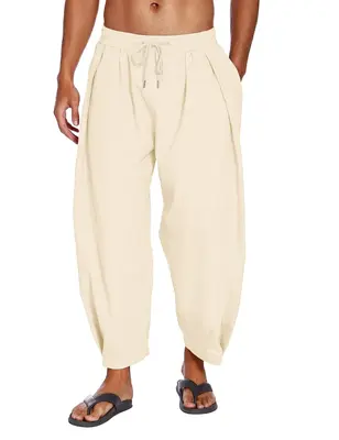 Loose Yoga Pants with Pockets (US Only), Beige / XL