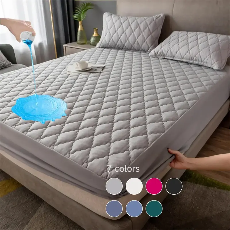 Waterproof Mattress Cover Set, 3 Counts/set Including 1 Count Fitted Sheet & 2 Counts Pillowcase, Soft Comfortable Breathable...