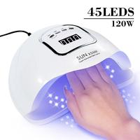 UV LED Nail Lamp, Professional Nail Art Machine Gel Polishing Lamp, UV Nail Light with 4 Timing Settings, Nail Polish Curing ...