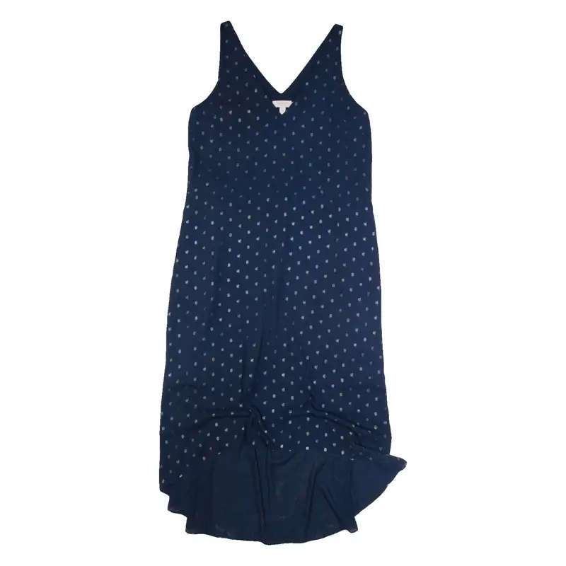 TED BAKER Womens Day Dress Blue Spotted Sleeveless Hi-Low S