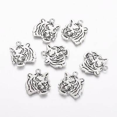 Tibetan Style Alloy Tiger Pendants