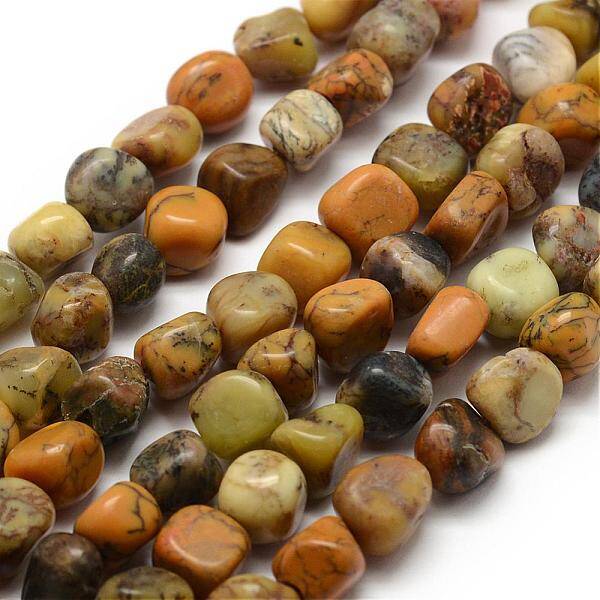 Natural Yellow Moss Agate Beads Strands