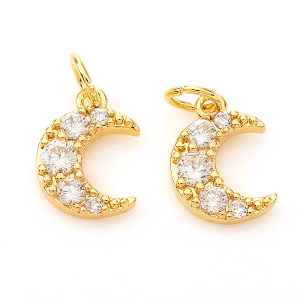 Brass Micro Pave Cubic Zirconia Charms