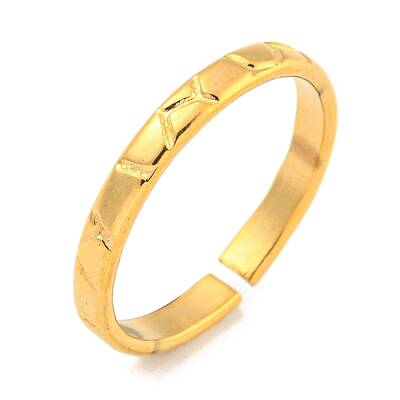 Ion Plating(IP) 304 Stainless Steel Open Cuff Finger Rings for Unisex