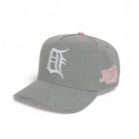 SATIN PINK UNDER BRIM REMASTERED BACKWARD LETTER D HAT SNAPBACK GRAY
