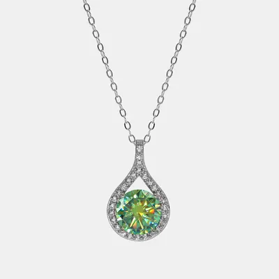 【278】5CT Synthetic Moissanite Necklace – Luxury Vintage Wedding/Anniversary Gift for Women and Girls, Fashionable Back-...