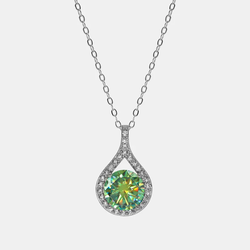 【278】5CT Synthetic Moissanite Necklace – Luxury Vintage Wedding/Anniversary Gift for Women and Girls, Fashionable Back-...