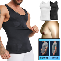 MaxxTEEM Seamless Gynecomastia Chest Compression Shirt - Black Summer Top for Teens & Men Flattens Moobs Chest Binder for Gyn...