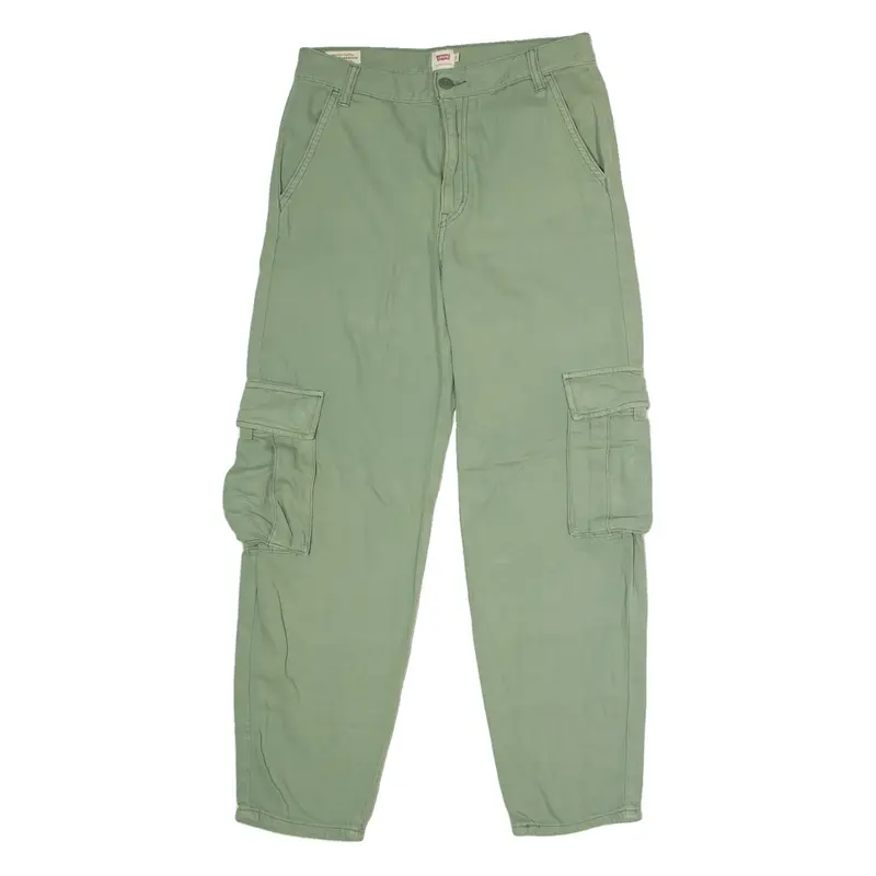 LEVI'S Cargo Womens Trousers Green Regular Straight W27 L28