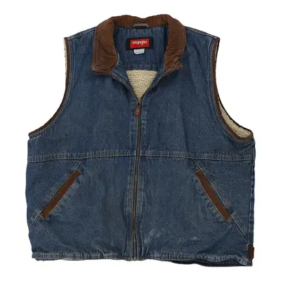 Wrangler Denim Gilet - 2XL Blue Cotton