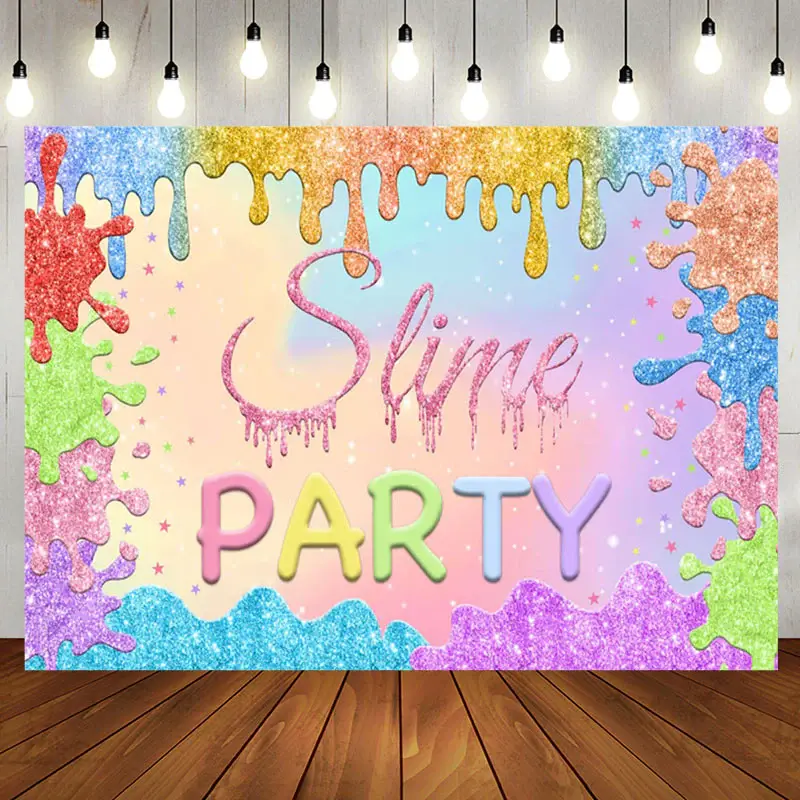 Aperturee Slime Party Glitter Graffiti Themed Backdrop - Aperturee