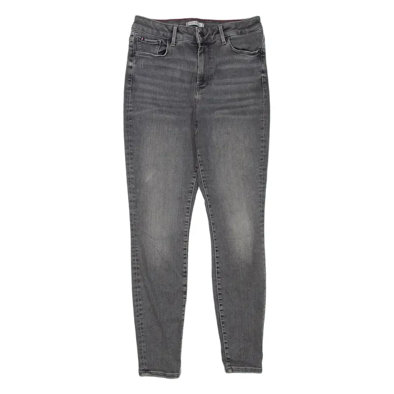 TOMMY JEANS Womens Jeans Grey Regular Skinny Stone Wash W28 L30