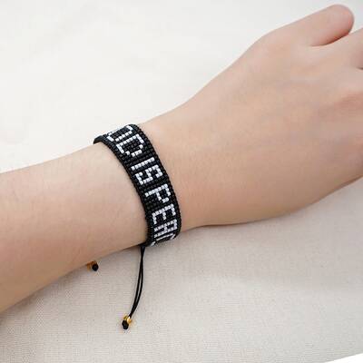 Word GOD IS PEACE Loom Pattern MIYUKI Seed Beads Bracelets for Women