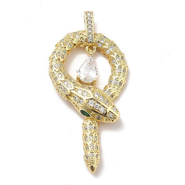 Brass Micro Pave Cubic Zirconia Pendants