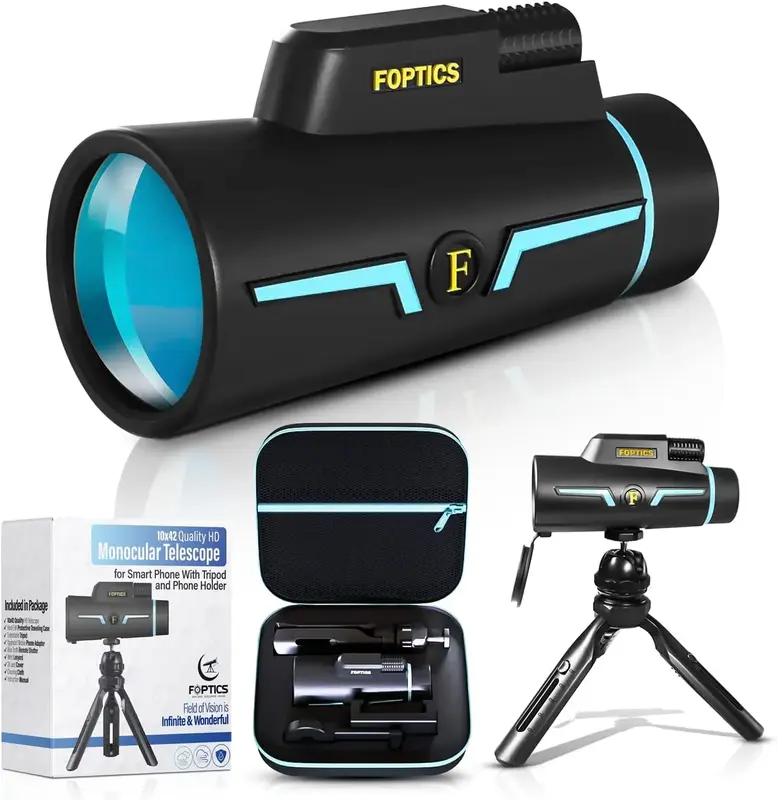 Monocular Telescope – 10 x 42 Spotting Scope for Bird Watching, Hunting, Nature Exploring – Includes Tripod and Smartphon...