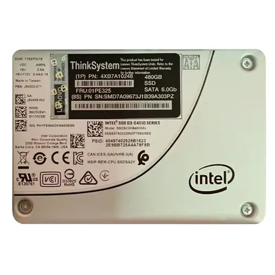 4XB7A10248 Lenovo 480GB Triple-Level Cell SATA 6Gb/s Hot-Swappable 2.5-Inch Solid State Drive for ThinkSystem