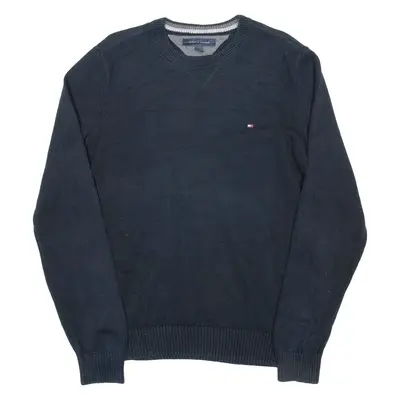 TOMMY HILFIGER Mens Jumper Blue Tight Knit M