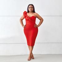 Singular Puff Sleeve Bandage Dress