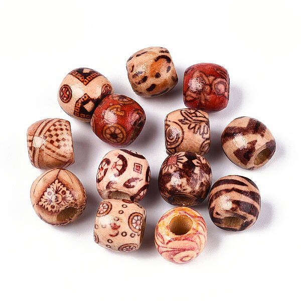 Printed Natural Wood Beads