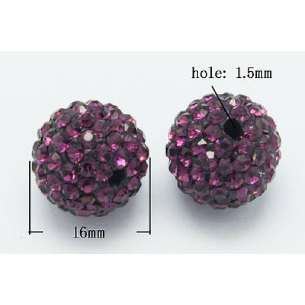 Grade A Rhinestone Pave Disco Ball Beads