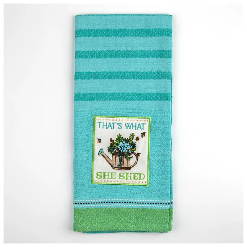 She Shed Embellished Dish Towel