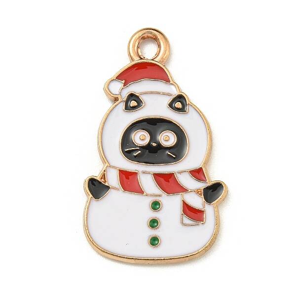 Christmas Kitty Alloy Enamel Pendants