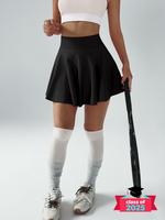 Women's Solid High Waist Tennis Skirt, Breathable Comfortable Skort for Golf, Ladies Sportswear for Indoor Outdoor Wear, Athl...