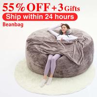 3FT/4FT/5'FT/Jumbo bean bag Lazy Sofa Beanbag Chair Extendable, Durable, Soft Memory Foam Furniture with Flannel Free Shipin ...