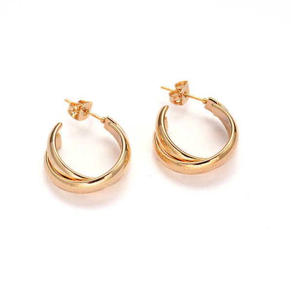 Ion Plating(IP) 304 Stainless Steel Stud Earrings
