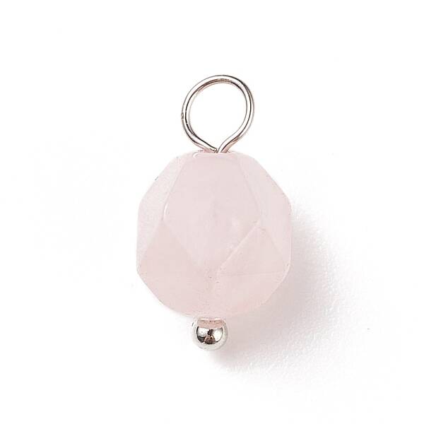 Faceted Natural Rose Quartz Pendants