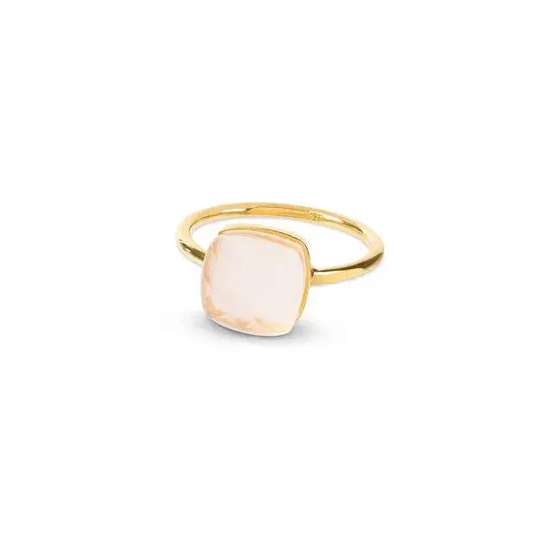 Sophia Rose Quartz Gold Ring | RING SIZE: MEDIUM 7 (US) - N (UK) - 54 (EU)