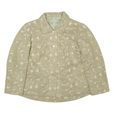 Overcoat Jacket Beige Floral Womens S