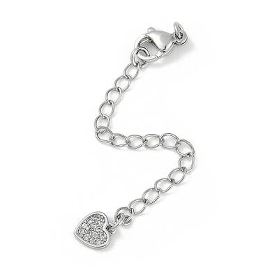 Brass Micro Pave Cubic Zirconia Ends with Chains