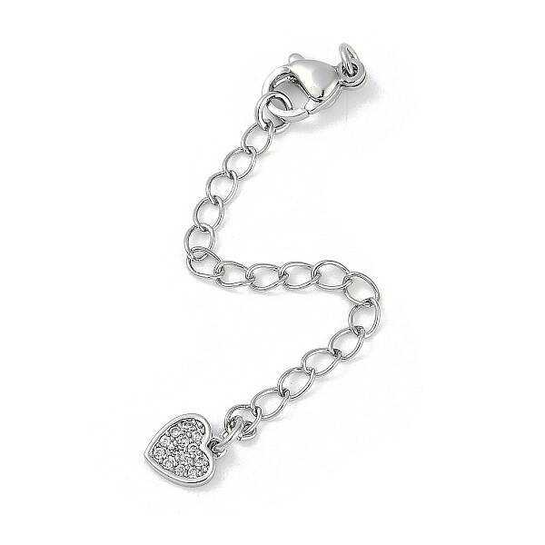 Brass Micro Pave Cubic Zirconia Ends with Chains
