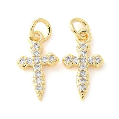 Brass Micro Pave Cubic Zirconia Charms