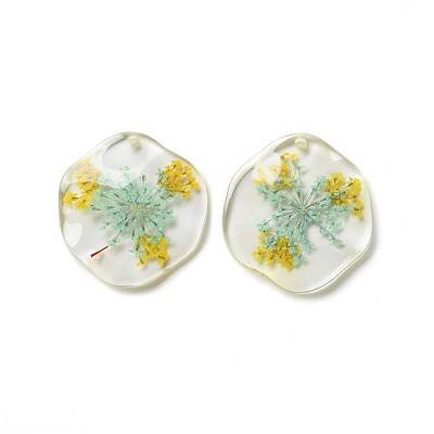 Inner Dried Flower Transparent Resin Pendants