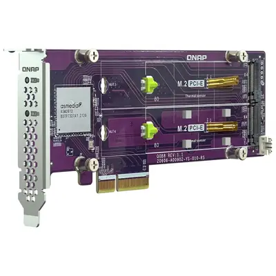 QM2-2P-344A QNAP Dual M.2 22110 / 2280 PCI Express Gen3 x4 NVMe Solid State Drive Expansion Card