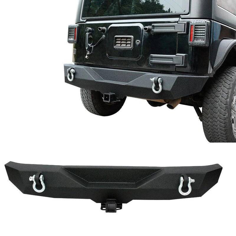 YITAMOTOR® Rock Crawler Rear Bumper For 07-18 Jeep Wrangler JK Unlimited with D-Ring, 2\