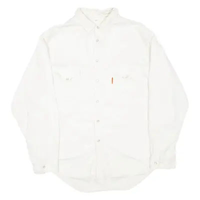 BOGART Mens Denim Shirt Cream Long Sleeve 2XL